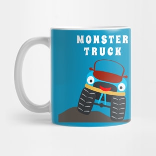 illustration of monster truck with cartoon style. Mug